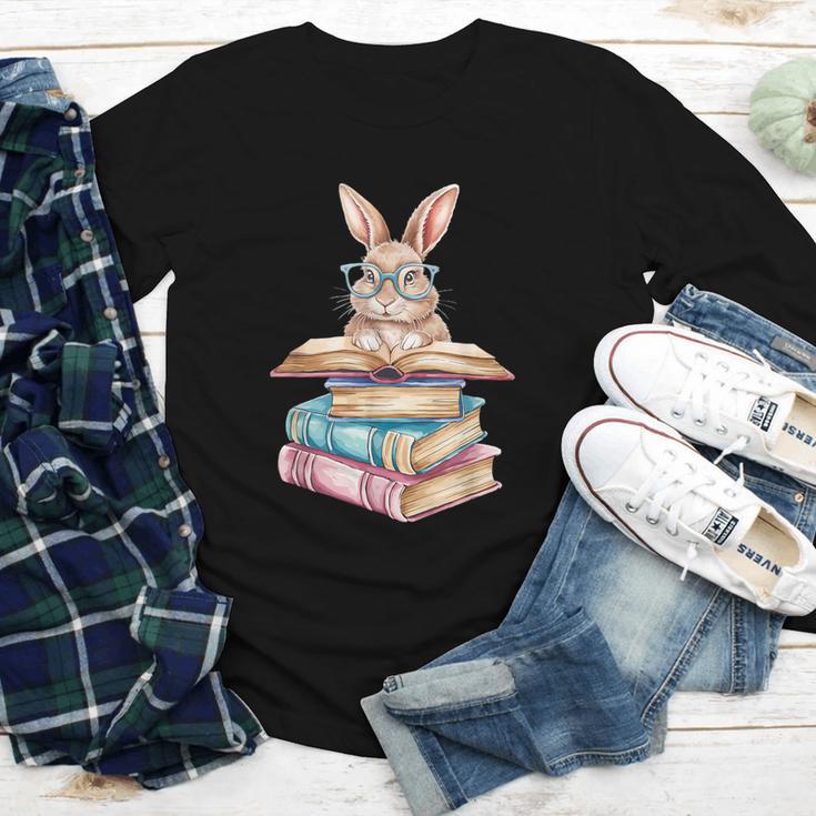 Books Bookworm Reader Book Cute Reading Bunny With Glasses Youth Long Sleeve Tee