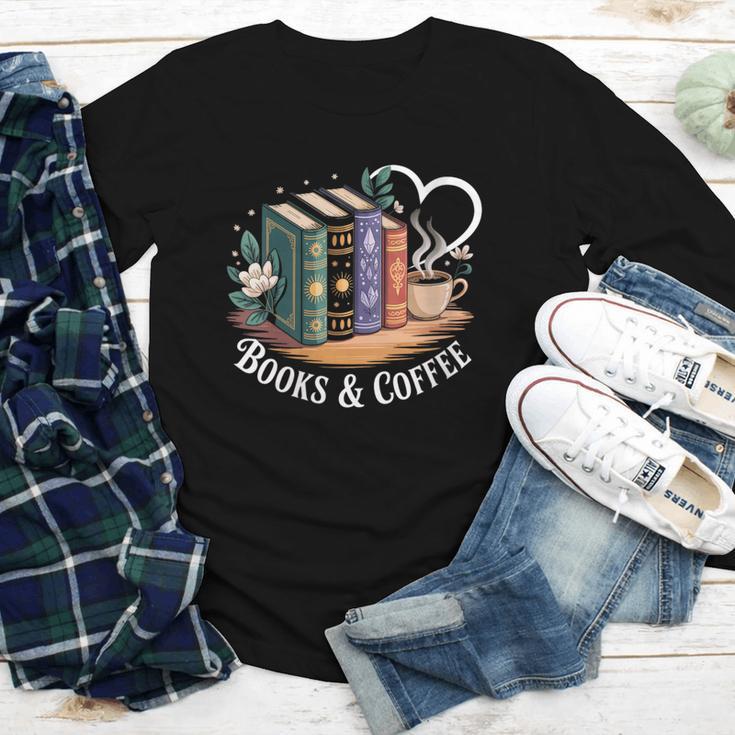 Books And Coffee Book Lover Bookish Green Book Theme Reading Youth Long Sleeve Tee