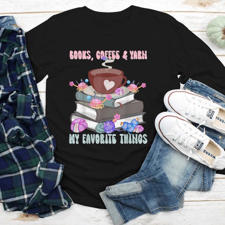 Books Coffee Yarn Lover My Favorite Things Youth Long Sleeve Tee