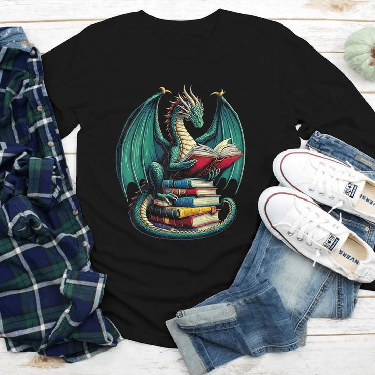 Books Dragon Reading Book Lover Youth Long Sleeve Tee Books Dragon Reading Book Lover Youth Long Sleeve Tee