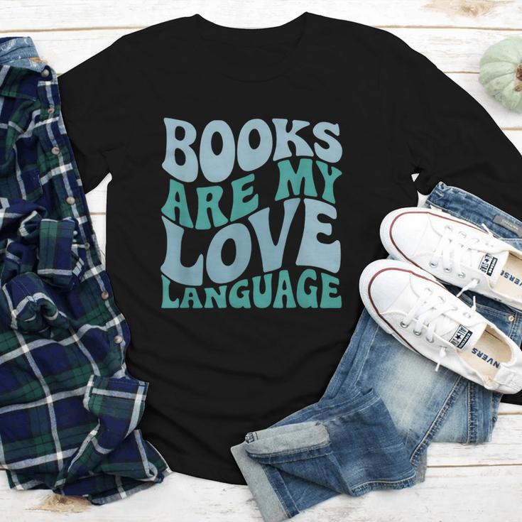Books Are My Love Language Retro Book Quote Youth Long Sleeve Tee