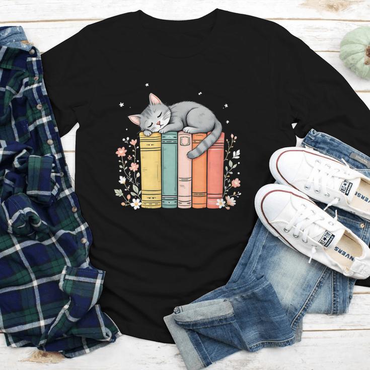 Books Lover Cute Sleepy Cat Relax Reading Vibe Youth Long Sleeve Tee