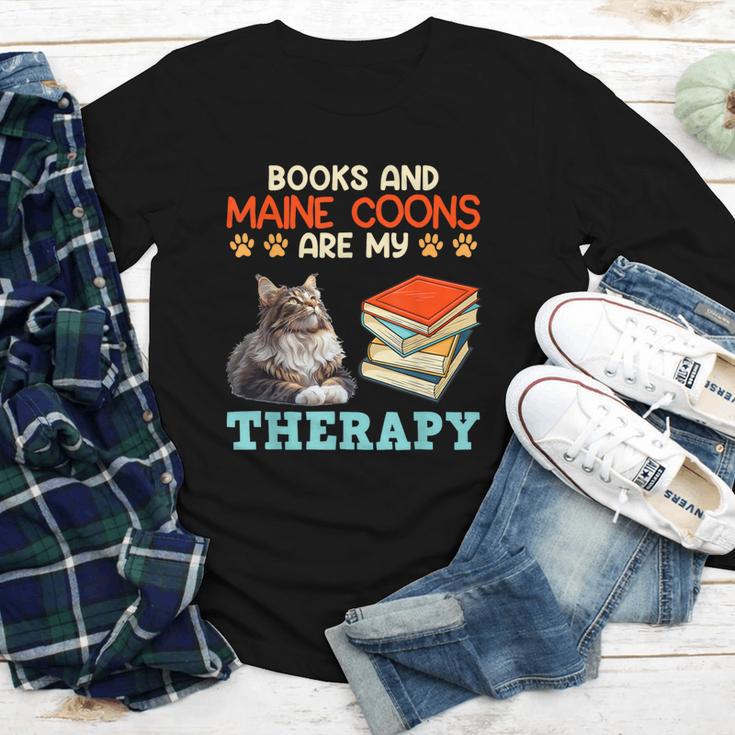 BOOKS AND MAINE COONS ARE MY THERAPY Main Coon Youth Long Sleeve Tee