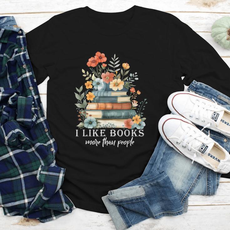 I Like Books More Than People Reading Reader Bookworm Saying Youth Long Sleeve Tee