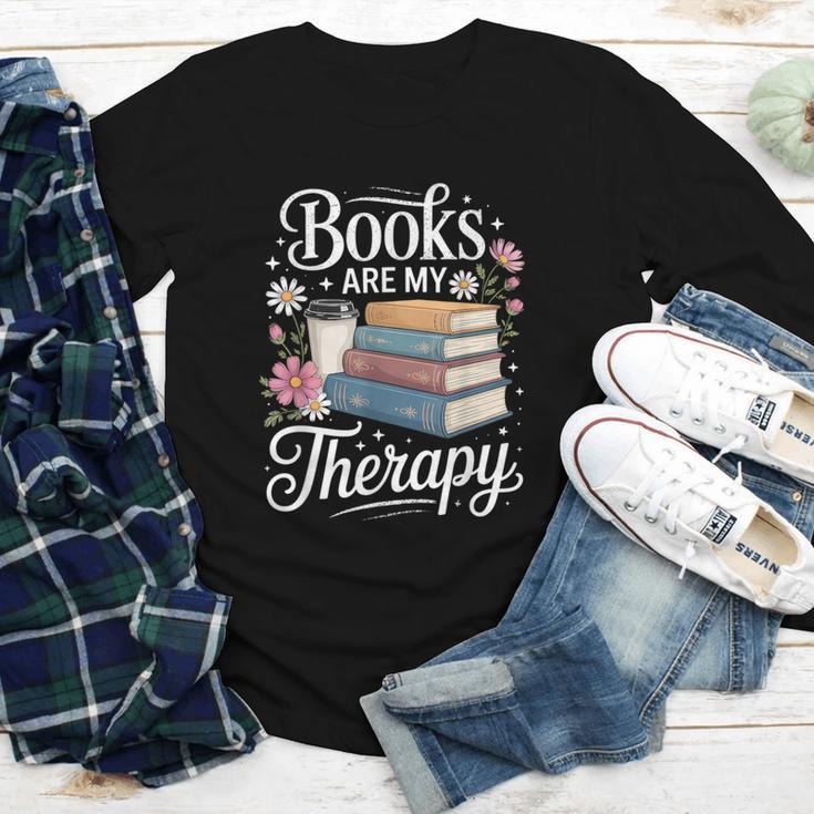 Books Are My Therapy Reading Lover Cozy Environment Youth Long Sleeve Tee