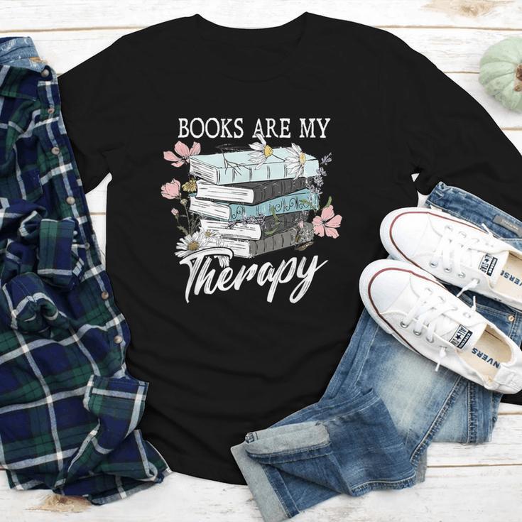 Books Are My Therapy Summer Reading Book Lovers Youth Long Sleeve Tee