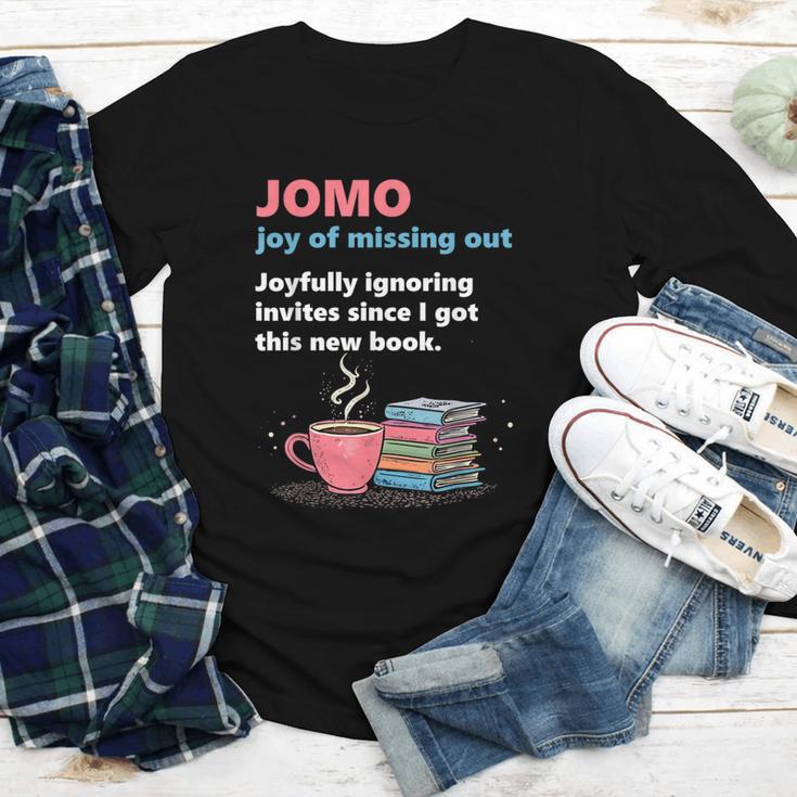 Books Saying JOMO Joy Of Missing Out For Bookworms Youth Long Sleeve Tee