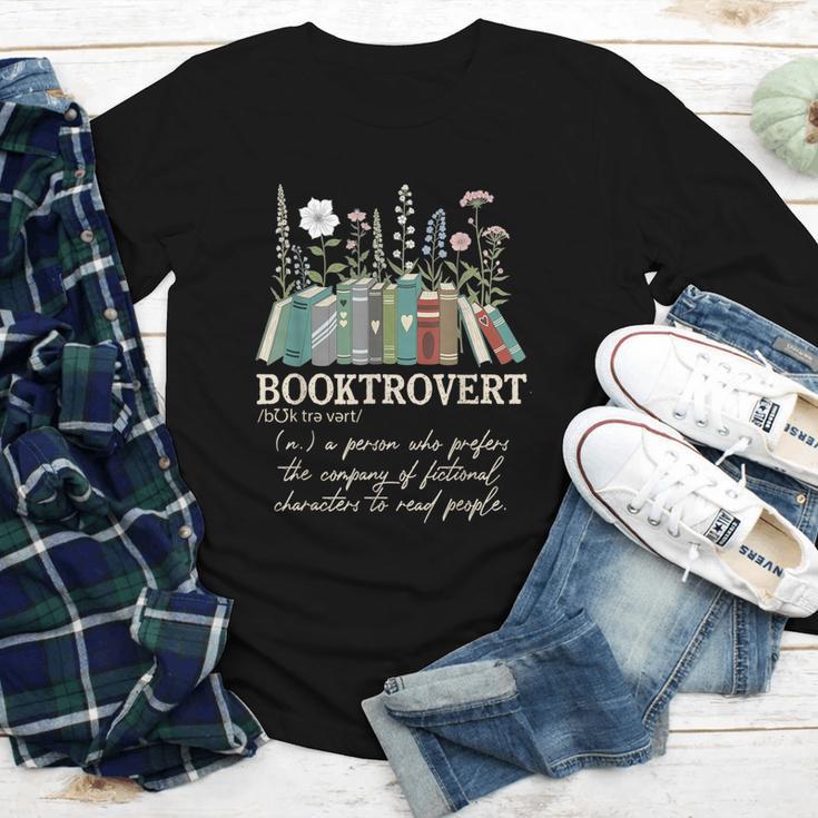 Booktrovert Definition Floral Books Reading Teacher Library Youth Long Sleeve Tee