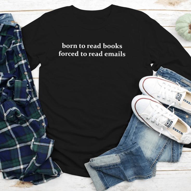 Born To Read Books Forced To Read Emails Office Quote Youth Long Sleeve Tee Born To Read Books Forced To Read Emails Office Quote Youth Long Sleeve Tee