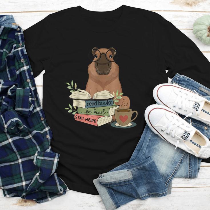 Capybara Glasses Reading Books Capybara Nerd Bookworm Youth Long Sleeve Tee