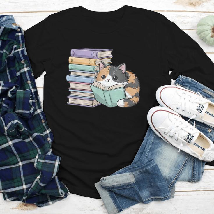 Cat On Books Pets Cats Reading Book Nerd Read Reader Bookcat Youth Long Sleeve Tee