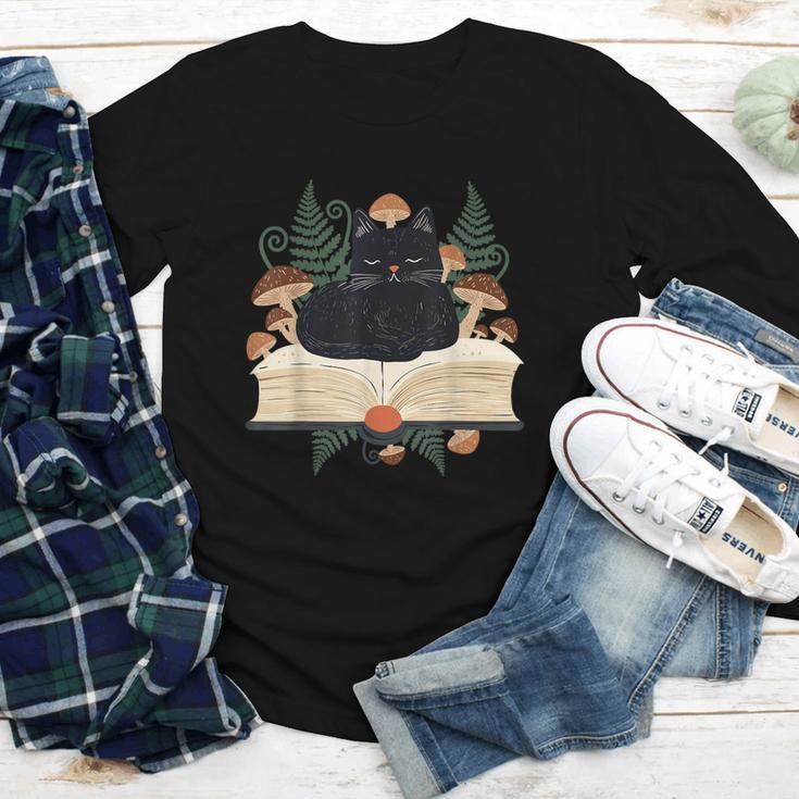 Cat On Open Book Mushrooms Ferns Dark Academia Youth Long Sleeve Tee Cat On Open Book Mushrooms Ferns Dark Academia Youth Long Sleeve Tee