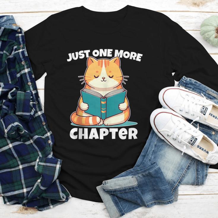 Cat Reading Books Bookworm Read One More Chapter Youth Long Sleeve Tee