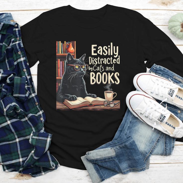 Cats And Books Book & Cat Lover Easily Distracted By Youth Long Sleeve Tee Cats And Books Book & Cat Lover Easily Distracted By Youth Long Sleeve Tee