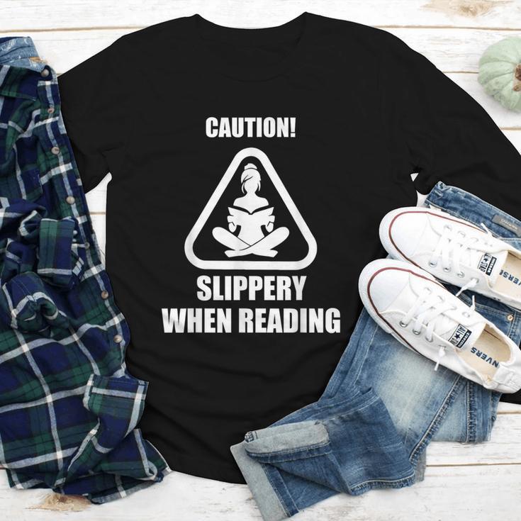 Caution Slippery When Reading Book Lover Youth Long Sleeve Tee