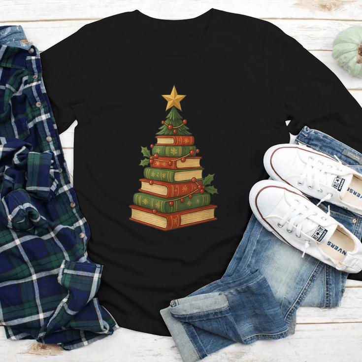 Christmas Book Tree Bookshelf Holiday For Readers Librarians Youth Long Sleeve Tee Christmas Book Tree Bookshelf Holiday For Readers Librarians Youth Long Sleeve Tee