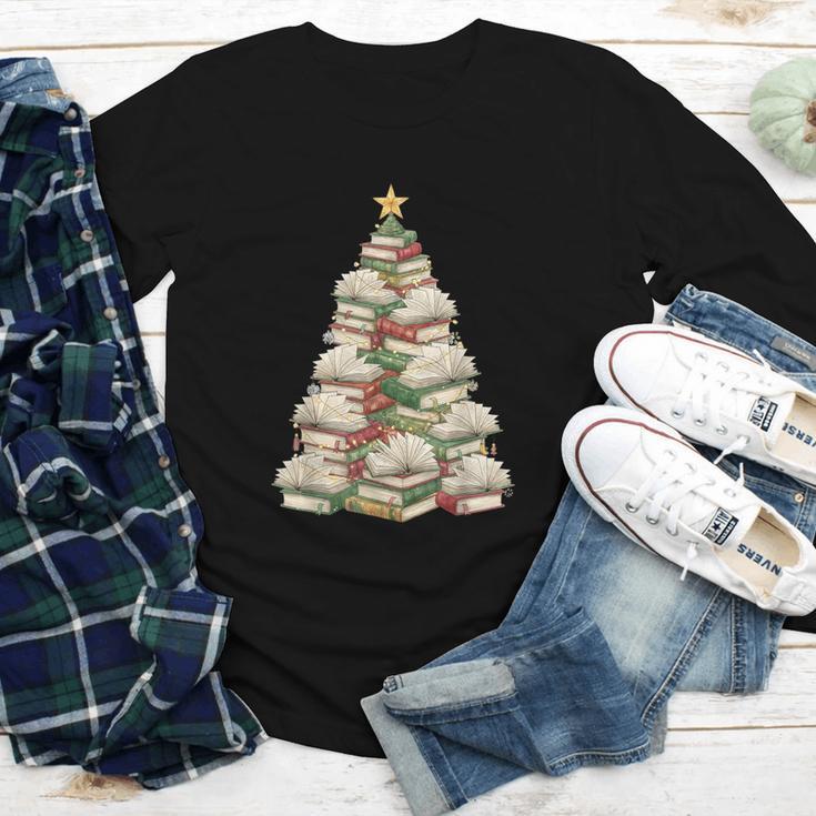 Christmas Book Tree Teacher Book Lover Xmas Librarian Youth Long Sleeve Tee Christmas Book Tree Teacher Book Lover Xmas Librarian Youth Long Sleeve Tee