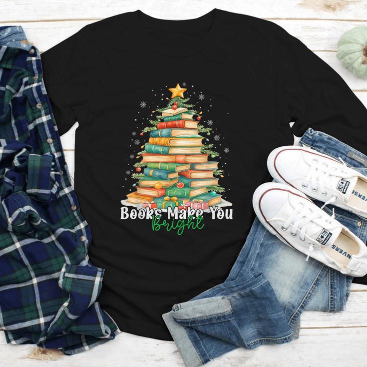 Christmas Books Make You Bright Librarian Teacher Book Lover Youth Long Sleeve Tee