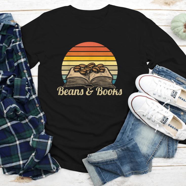 Coffee Beans & Books Retro Bookworm Librarian Youth Long Sleeve Tee