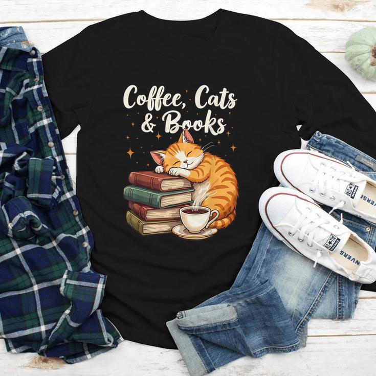 Coffee Cats & Books Lover For Women & Girls Coffee Youth Long Sleeve Tee
