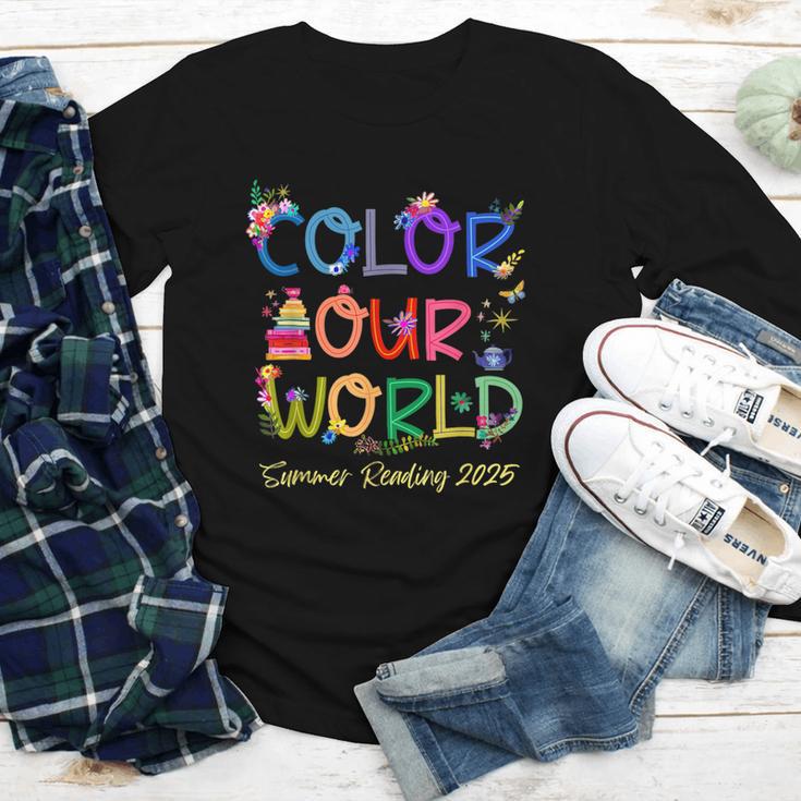Color Our World Summer Reading 2025 Boho Wildflower Book Youth Long Sleeve Tee