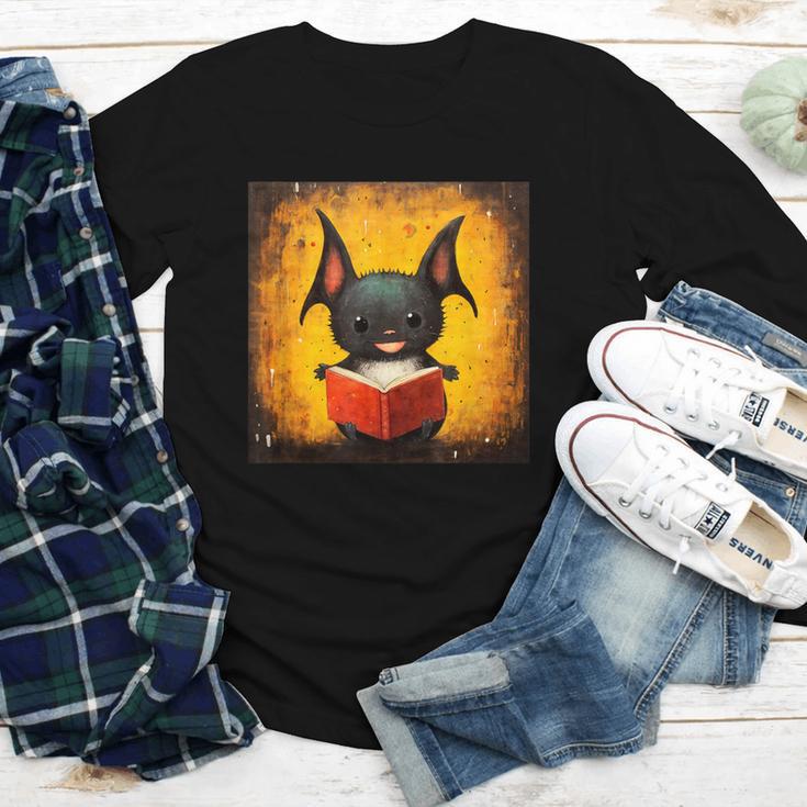 Colorful Sketch Oil Painting Of A Bat Reading Book Youth Long Sleeve Tee Colorful Sketch Oil Painting Of A Bat Reading Book Youth Long Sleeve Tee