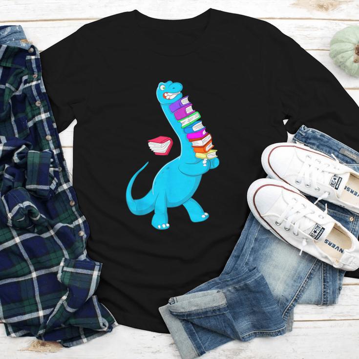 Cool Dinosaur Books Art For Men Women Libarian Book Lover Youth Long Sleeve Tee