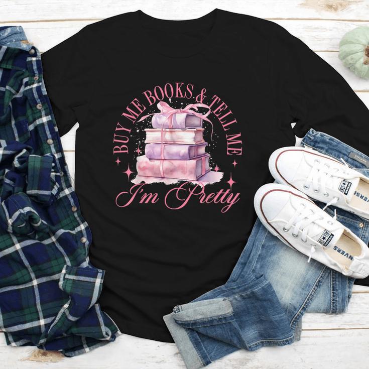 Coquette Aesthetic Bow Buy Me Books & Tell Me I'm Pretty Youth Long Sleeve Tee