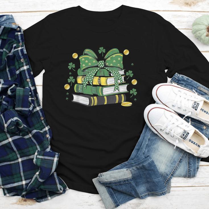 Coquette Bow Books St Patrick's Shamrock Bookworm Librarian Youth Long Sleeve Tee Coquette Bow Books St Patrick's Shamrock Bookworm Librarian Youth Long Sleeve Tee