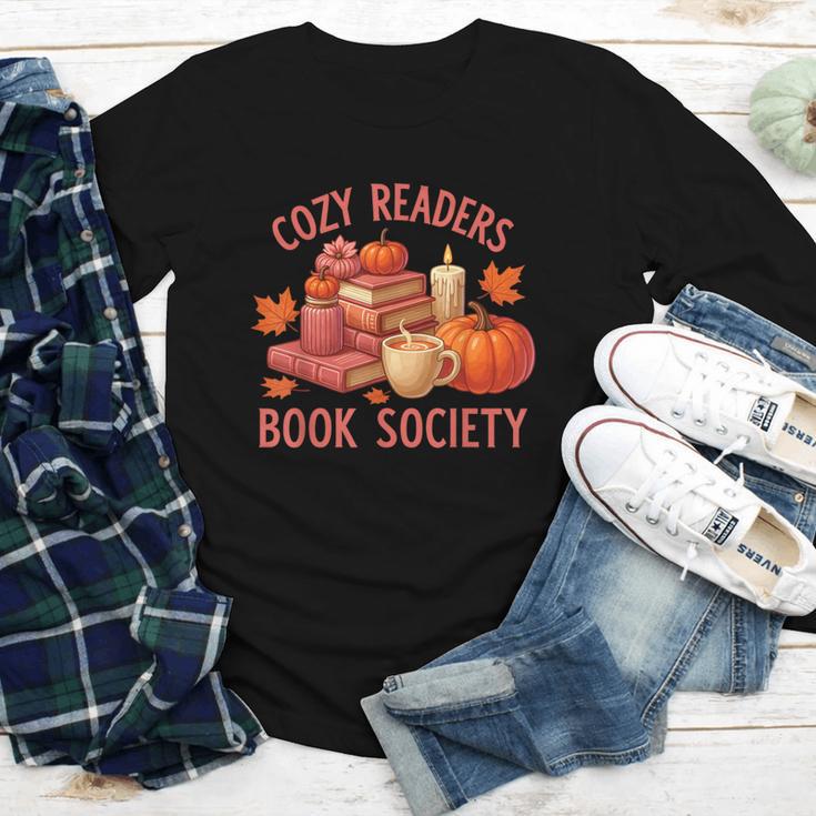 Cozy Readers Book Society Teacher Reading Floral Pumpkin Tee Youth Long Sleeve Tee