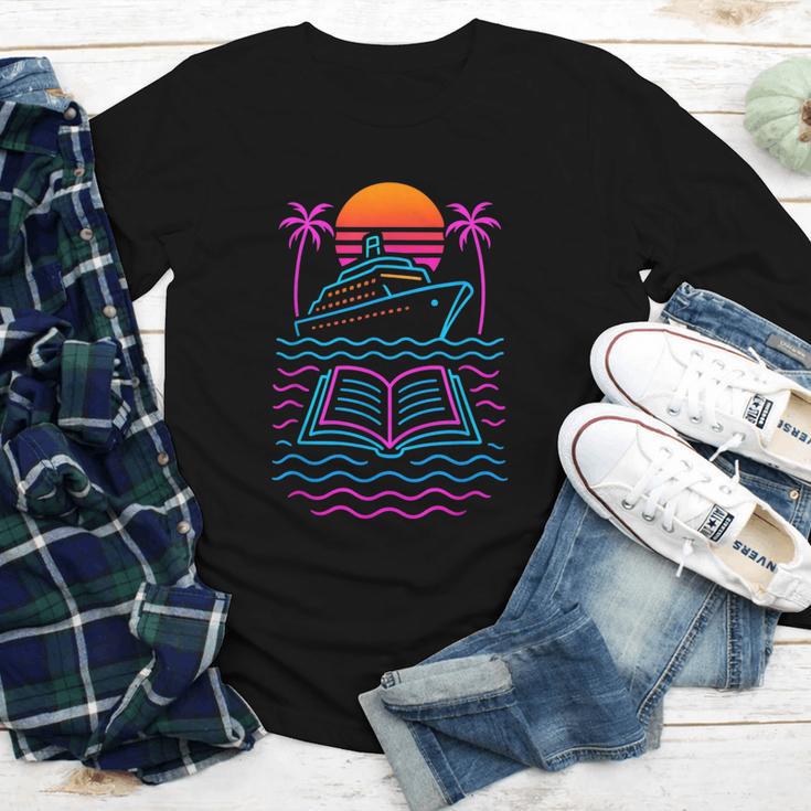 Cruise Ship Vacations Reading Book Lovers Sunset Youth Long Sleeve Tee
