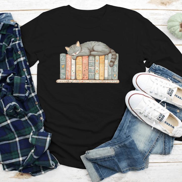 Cute Cat Sleeping On Books Youth Long Sleeve Tee