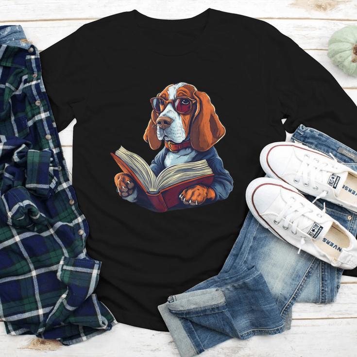 Cute Dog Basset Hound Reading Book Youth Long Sleeve Tee Cute Dog Basset Hound Reading Book Youth Long Sleeve Tee