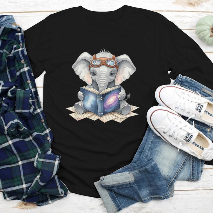 Cute Elephant Reading Universe Book Youth Long Sleeve Tee Cute Elephant Reading Universe Book Youth Long Sleeve Tee