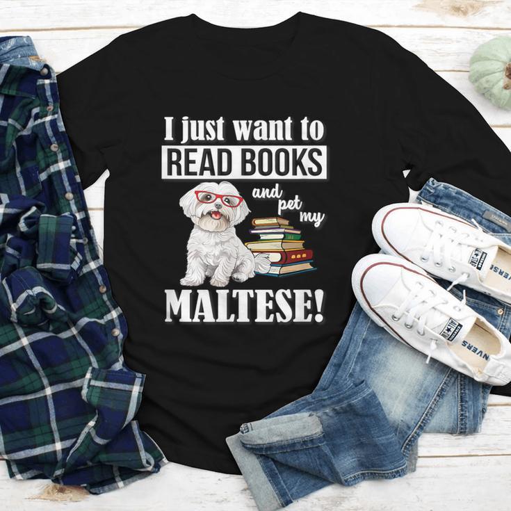 Cute Glasses Read Books & Pet My Maltese Lover Youth Long Sleeve Tee