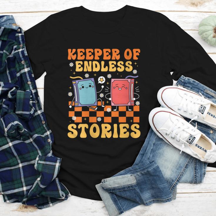 Cute Librarian Library Book Lover Keeper Of Endless Stories Youth Long Sleeve Tee