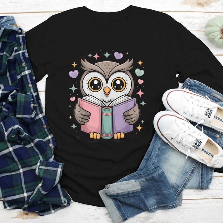 Cute Reading Owl Book Lover Teacher Librarian Bookworm Youth Long Sleeve Tee
