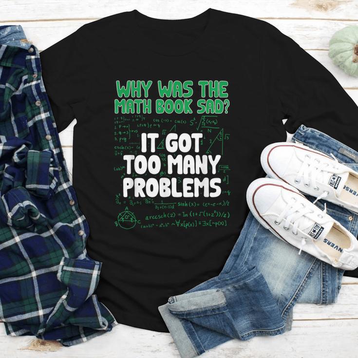 Dad Joke Why Was The Math Book Sad Pun Dad Jokes Youth Long Sleeve Tee Dad Joke Why Was The Math Book Sad Pun Dad Jokes Youth Long Sleeve Tee