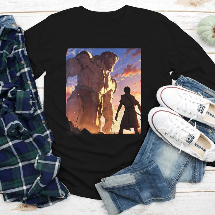 David And Goliath Bible Book Of Samuel Famous Bible Story Youth Long Sleeve Tee David And Goliath Bible Book Of Samuel Famous Bible Story Youth Long Sleeve Tee