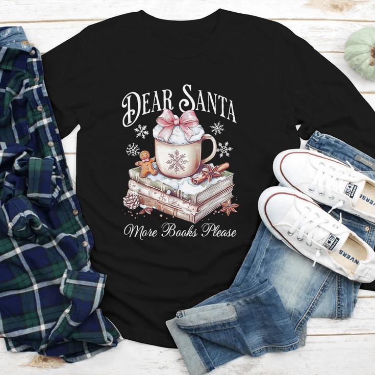 Dear Santa More Book Please Christmas Reading Book Librarian Youth Long Sleeve Tee