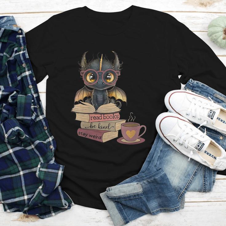 Dragon Read Books Be Kind Stay Weird Book Lover Youth Long Sleeve Tee