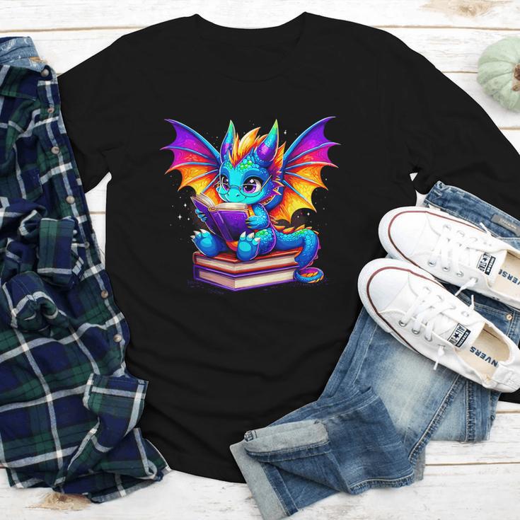 Dragon Reading a Book Bookworm Book Youth Long Sleeve Tee