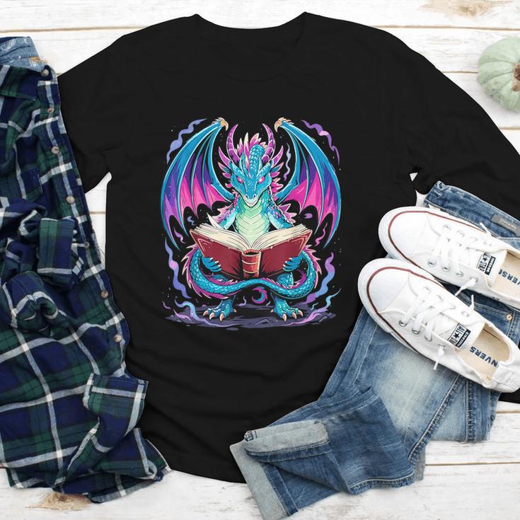 Dragon Reading Book Lover Youth Long Sleeve Tee