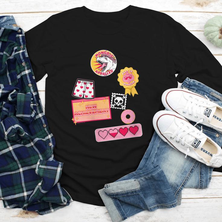 Dungeon Crawler Carl Colorful Sticker Collage LitRPG Book Youth Long Sleeve Tee Dungeon Crawler Carl Colorful Sticker Collage LitRPG Book Youth Long Sleeve Tee