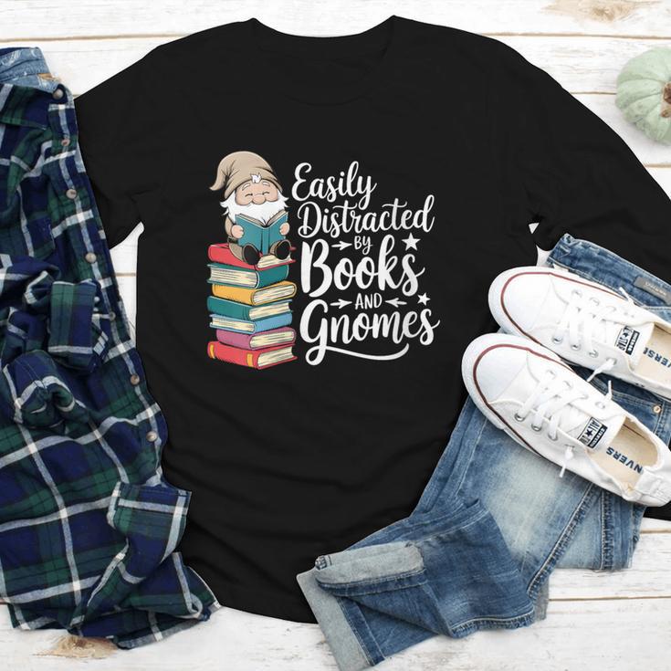 Easily Distracted By Books And Gnomes Youth Long Sleeve Tee