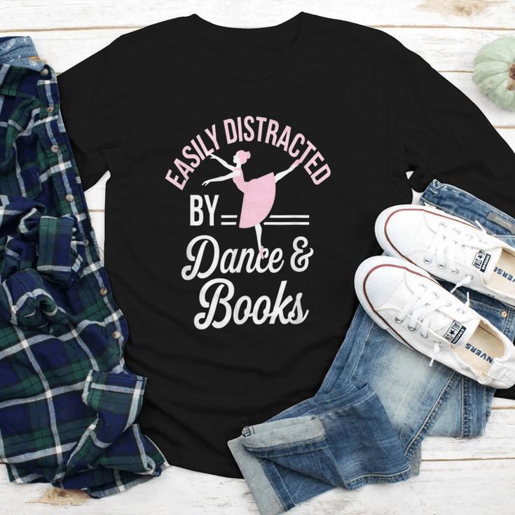 Easily Distracted By Dance And Books Ballet Fun Youth Long Sleeve Tee