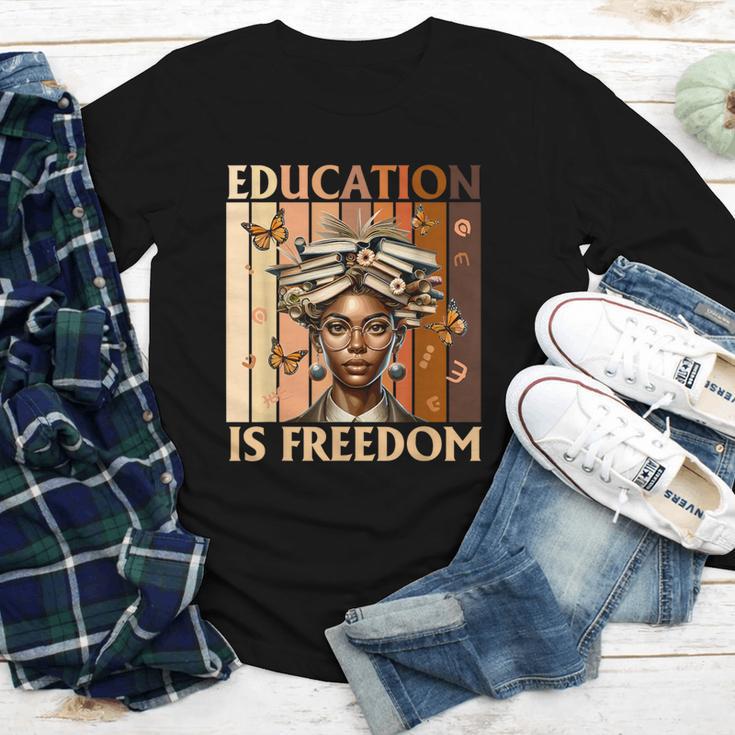 Education Is Freedom Teacher Books Black History Women Youth Long Sleeve Tee