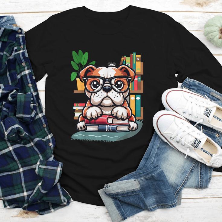 English Bulldog Reading a Book Dog Youth Long Sleeve Tee
