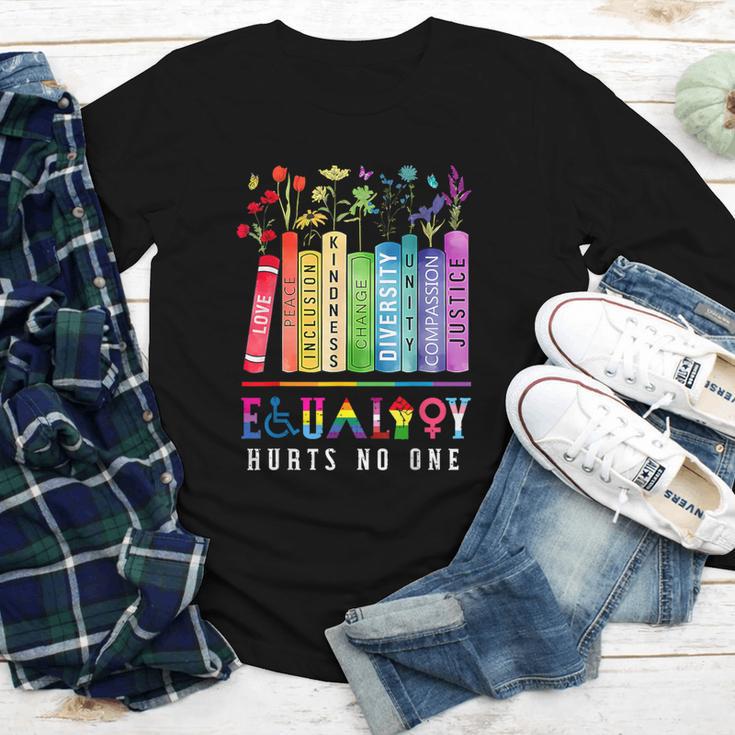 Equality Hurts No One Floral Books LGBTQ Pride Human Rights Youth Long Sleeve Tee