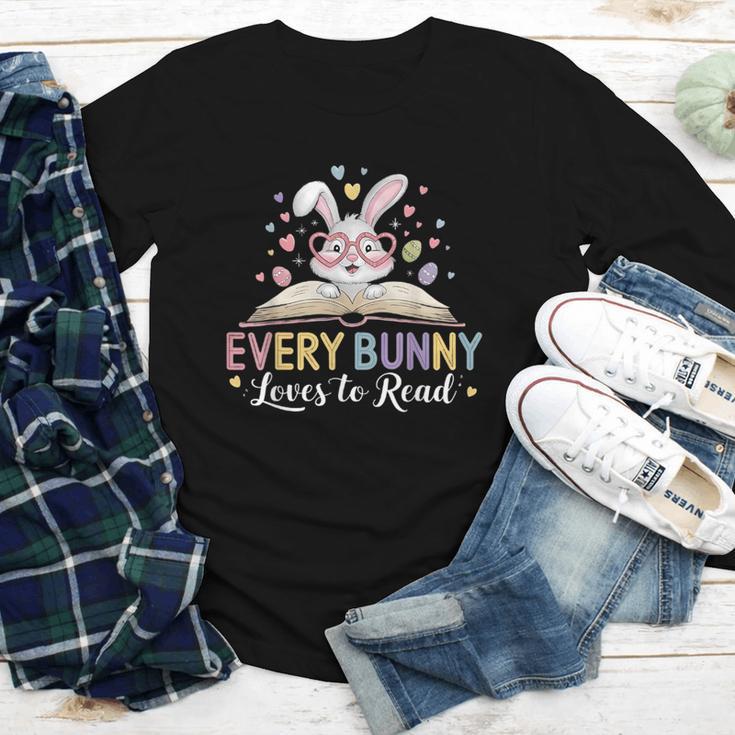 Every Bunny Loves To Read Book Lover Bookworm Rabbit Easter Youth Long Sleeve Tee